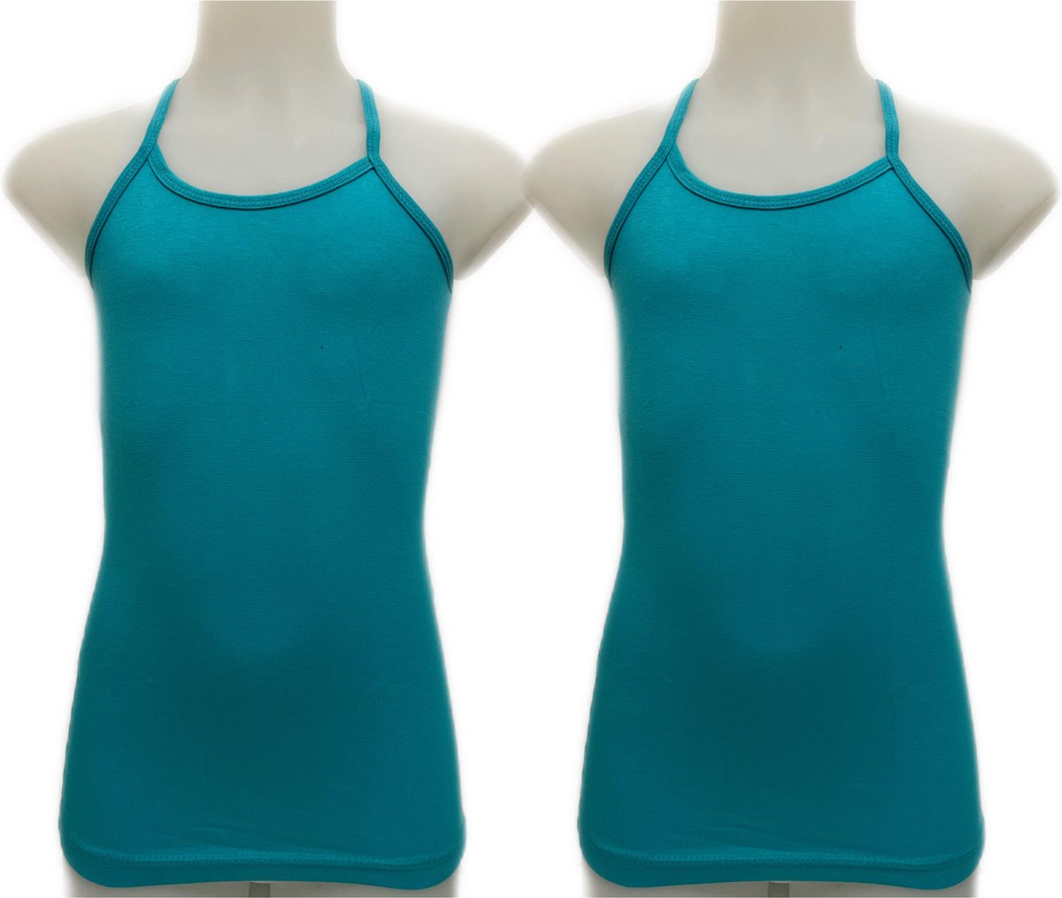 Embrator meisjes Spaghetti Hemdjes 2-stuks turquoise maat 152/158