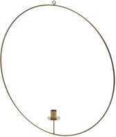 Oneiro’s Luxe kandelaar RING GOUD – 50 cm- kaarsenhouder - waxinelichthouder - decoratie – woonaccessoires – wonen -decoratie – kaarsen – metaal - hout