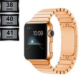 Geschikt voor Apple Watch Bandje - Schakelarmband - Apple iWatch Series 1/2/3/4/5/6/SE/7 - 38/40/41mm - Rosé Goud