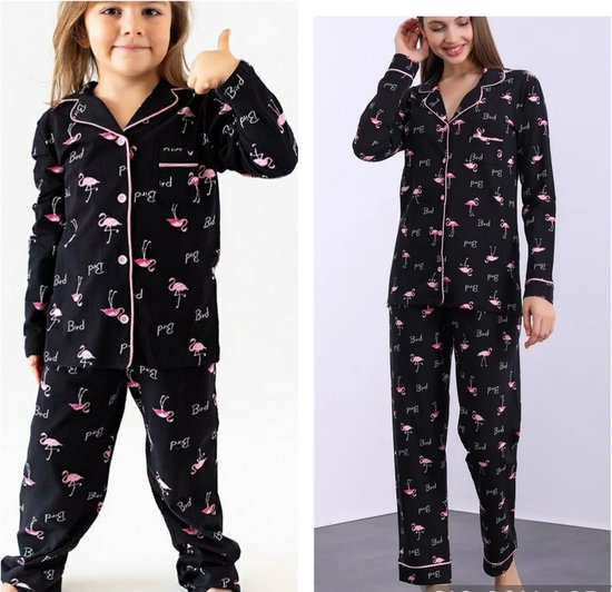 Octrooi eigenaar diep Katoen Kinder Pyjamaset Met Flamingo Print Maat 0 / 2-3 Jaar | bol.com