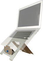R-Go Riser Flexibel Laptopstandaard, Verstelbare notebookstandaard van aluminium, Ergonomisch en compact, Compatibel voor laptop (10-22 inch),Opvouwbare en ultradun, Zilver
