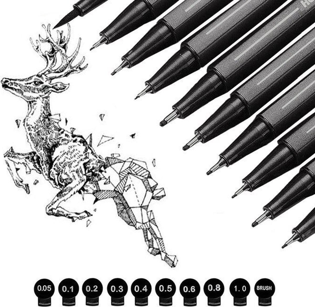 18 Pièces Stylos Fineliner Micro-Stylo Fineliner Noir Stylo à Encre Fineliner  Stylo à Encre Imperméable pour Fournitures d'Écriture de Croquis d'Art :  : Fournitures de bureau