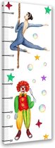 Trend24 - Groeimeter kinderkamer - Canvas Schilderij - Circus - Meetlat kind - Babykamer accessoires - Kinderkamer accessoires - 60x150x2 cm - Meerkleurig