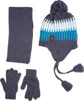 Kitti 3-Delig Winter Set | Muts met Fleecevoering - Sjaal - Handschoenen | 4-8 Jaar Jongens | Noorderling-02 (K2170-12)