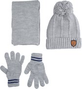 Kitti 3-Delig Winter Set | Muts met Fleecevoering - Sjaal - Handschoenen | 9-15 Jaar Jongens | Anker-02 (K2180-07)