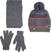 Kitti 3-Delig Winter Set | Muts (Beanie) met Fleecevoering - Sjaal - Handschoenen | 9-15 Jaar Jongens | Warmte-02 (K2180-09)