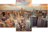 Trend24 - Canvas Schilderij - Manhattan Usa - Drieluik - Steden - 120x80x2 cm - Bruin