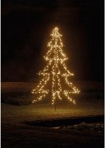 Metalen ledkerstboom - 120cm - 185 ledlampjes - warm wit