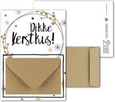 Geldkaart met mini Envelopje -> Kerst - No: 12-2 (Kerstkrans-goudkleurig, kus, Dikke KerstKus) - LeuksteKaartjes.nl by xMar