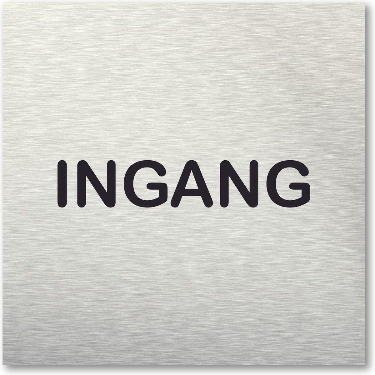 Pictogram Ingang - aluminum rvs look - deurbordje - 10 x 10 cm - zelfklevend - vierkant
