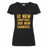 Nieuwjaar shirt voor dames 12 new chapters-Oud en Nieuw t-shirt-Maat Xl
