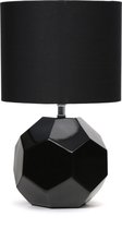 Platinet PTL20218B Tafellamp - E27 maximaal 25W - Keramische cubic voet - gehoekte vorm - 1,5 meter kabel - zwart