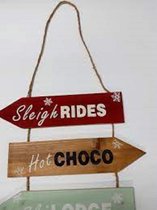 Winter tekstbord - muurhanger - Sleigh Rides - Hot Choco - Ski Lodge