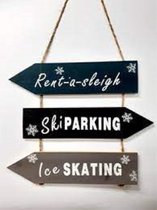 Winter tekstbord - muurhanger - Rent a sleigh - Ski parking - Ice skating