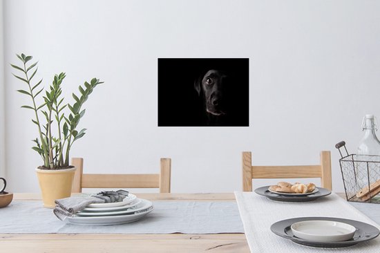 Stickers Stickers muraux - Un Labrador noir sur fond noir - 40x30 cm - Film adhésif
