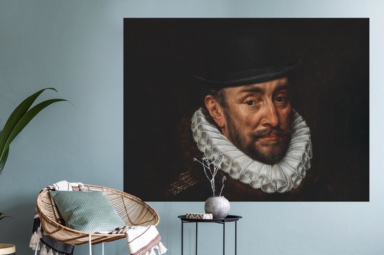 Muurstickers - Sticker Folie - Willem van Oranje - Adriaen Thomasz - Hoed - 120x90 cm - Plakfolie - Muurstickers Kinderkamer - Zelfklevend Behang - Zelfklevend behangpapier - Stickerfolie