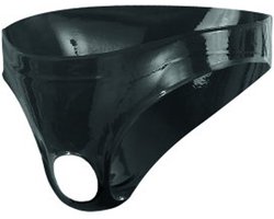 Latex Herenslip Met Opening