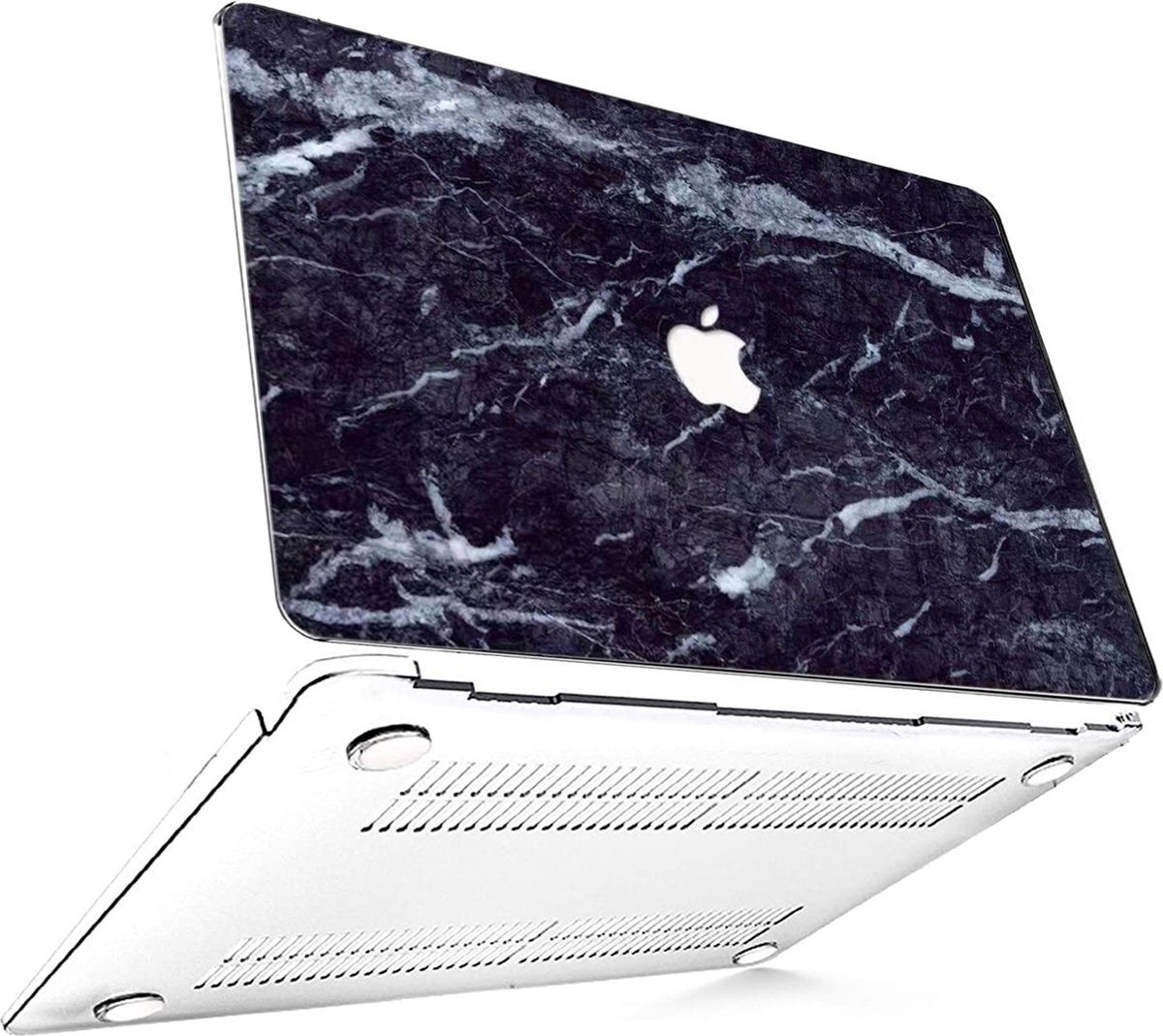 Macbook Pro Cover - Hoesje voor Macbook Pro 13 inch 2016 / 2021 - Hardcase Marmer Zwart