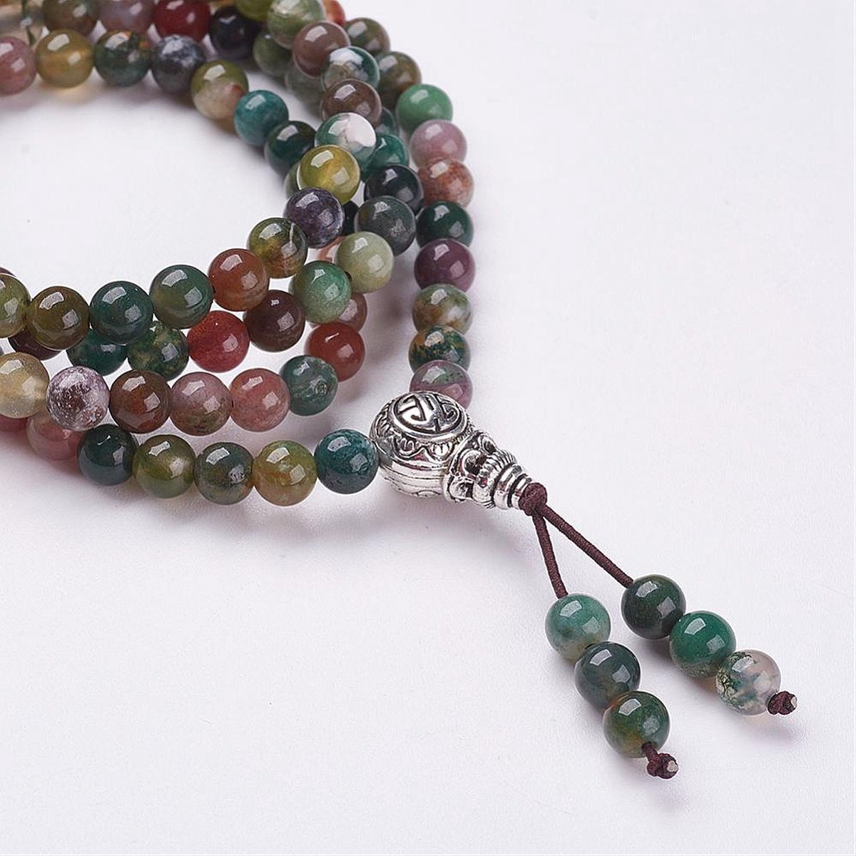 Self-Discovery Mala Yoga Armband 108 Natuurlijke Kralen met Lotus Charm, One Size, Steen, sto