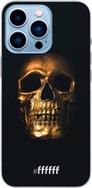 6F hoesje - geschikt voor iPhone 13 Pro - Transparant TPU Case - Gold Skull #ffffff