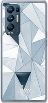 6F hoesje - geschikt voor OPPO Find X3 Neo -  Transparant TPU Case - Mirrored Polygon #ffffff