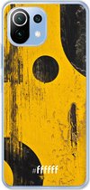 6F hoesje - geschikt voor Xiaomi Mi 11 Lite -  Transparant TPU Case - Black And Yellow #ffffff