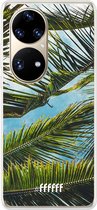 6F hoesje - geschikt voor Huawei P50 Pro -  Transparant TPU Case - Palms #ffffff