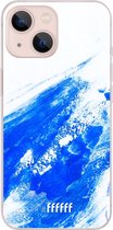 6F hoesje - geschikt voor iPhone 13 Mini -  Transparant TPU Case - Blue Brush Stroke #ffffff