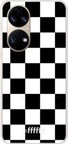 6F hoesje - geschikt voor Huawei P50 -  Transparant TPU Case - Checkered Chique #ffffff