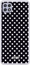 6F hoesje - geschikt voor Samsung Galaxy A22 4G -  Transparant TPU Case - Onyx Dots #ffffff