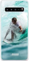 6F hoesje - geschikt voor Samsung Galaxy S10 5G -  Transparant TPU Case - Boy Surfing #ffffff