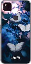 6F hoesje - geschikt voor Google Pixel 4a 5G -  Transparant TPU Case - Blooming Butterflies #ffffff