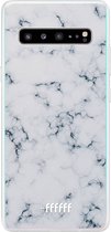 6F hoesje - geschikt voor Samsung Galaxy S10 5G -  Transparant TPU Case - Classic Marble #ffffff