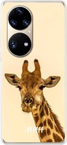 6F hoesje - geschikt voor Huawei P50 Pro -  Transparant TPU Case - Giraffe #ffffff