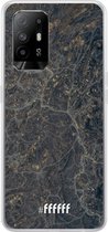 6F hoesje - geschikt voor OPPO A94 5G -  Transparant TPU Case - Golden Glitter Marble #ffffff