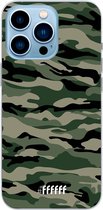 6F hoesje - geschikt voor iPhone 13 Pro - Transparant TPU Case - Woodland Camouflage #ffffff