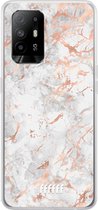 6F hoesje - geschikt voor OPPO A94 5G -  Transparant TPU Case - Peachy Marble #ffffff