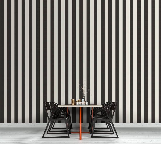 AS Creation Karl Lagerfeld - Papier peint Stripes - Design "Stripes" - noir et blanc - 1005 x 53 cm