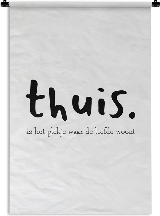 Tapisserie - Tissu mural - Maison - Amour - Citation - 90x135 cm - Tapisserie