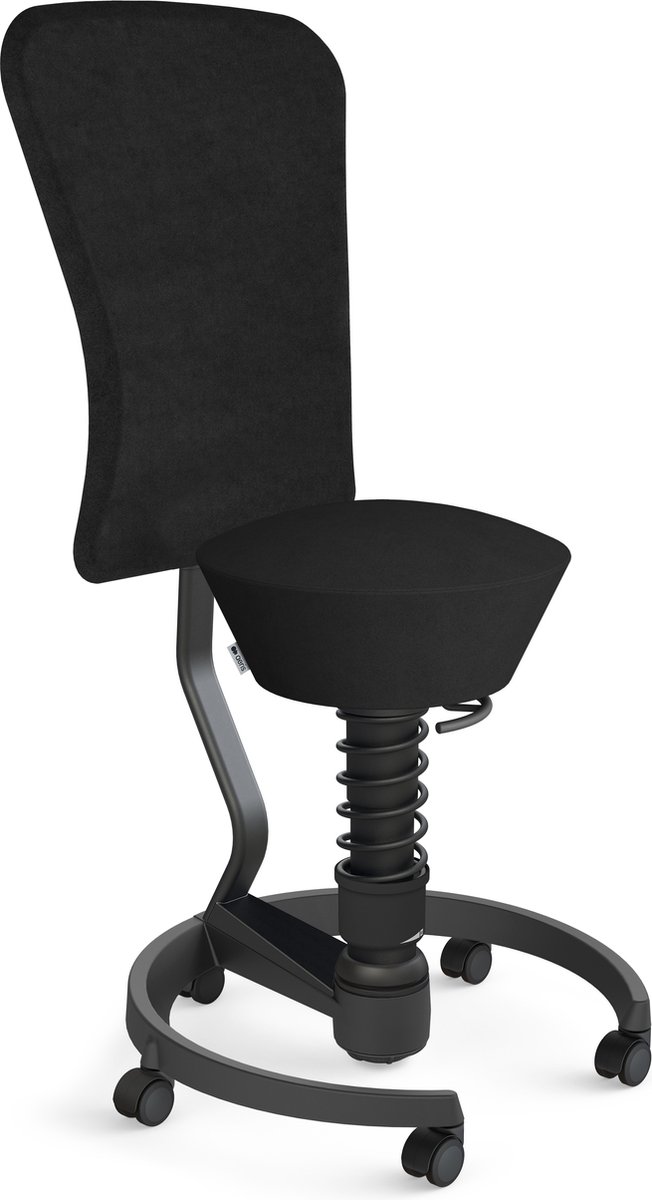 Aeris Swopper-ergonomische bureaustoel zwart- kunstleer- harde wielen- met rugleuning