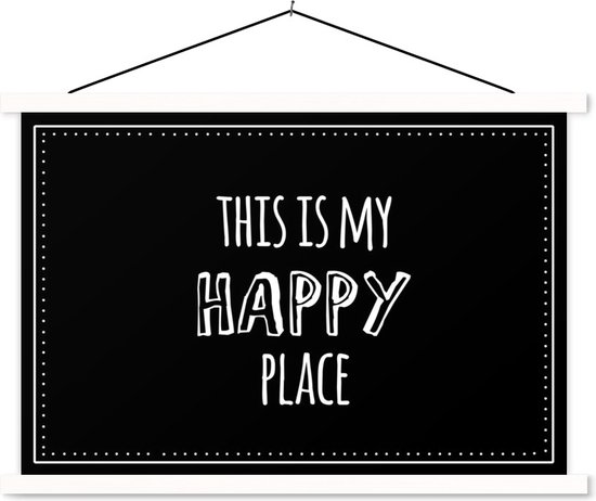 Affiche scolaire - C'est mon endroit heureux - Citations - Proverbes - 150x100 cm - Affiche textile Lattes Witte - Affiche textile