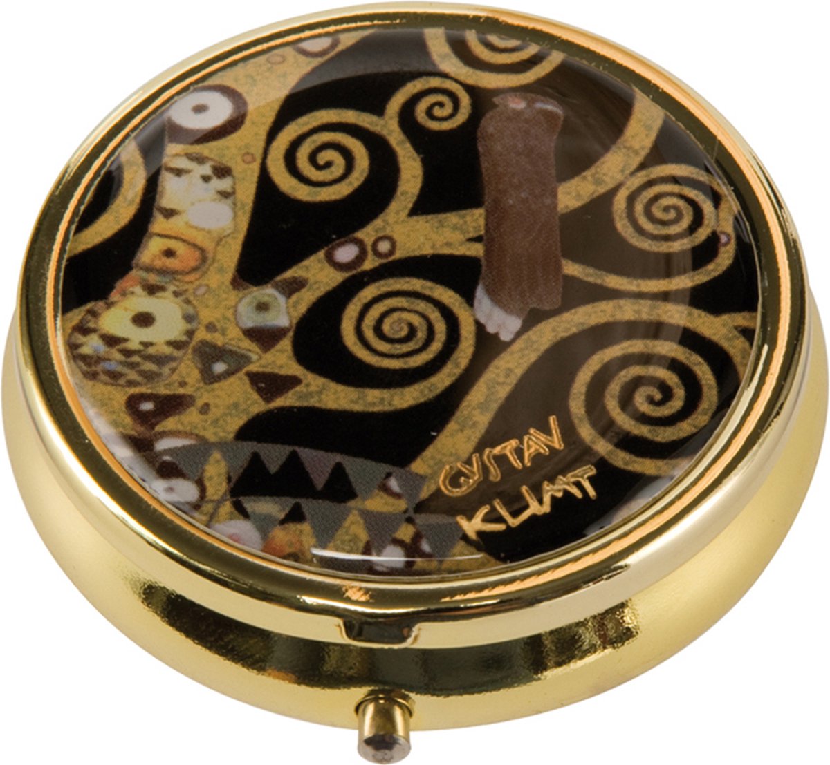 Goedkoopste Goebel - Gustav Klimt | Pillendoosje De Levensboom | Metaal - 5cm - 3 vakjes