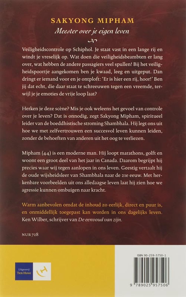 Meester over je eigen leven - back cover