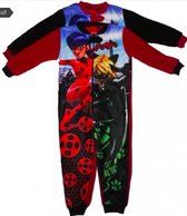 Miraculous Ladybug pyjama - onesie - zwart - Maat 122 / 7 jaar