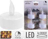 LED theelicht- waxine licht- met timer op batterij- pak 4 stuks