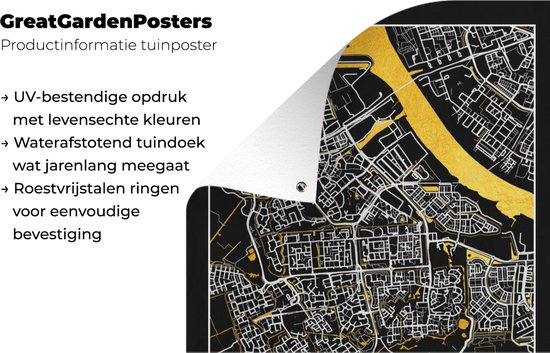 Carte Décoration Décoration de jardin - Spijkenisse - Or - Zwart - 40x60 cm - Affiche Jardin - Toile Jardin