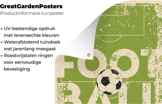 Illustration Vintage d'un terrain de football avec la citation Football 40x60 cm