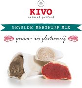 Kivo Petfood - 2 zakken Hondensnack Gevulde Mergpijp mix verpakt per 3 stuks - Graanvrij