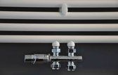 Bally Radiator Onderblok Set Compleet Recht 16x2,0 Met 15 Knel Chroom