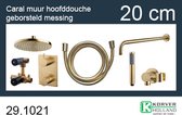 Bally One-Pack Type 402 Inbouw Doucheset Rond Met Thermostaat Wandarm En Platte Hoofddouche Geborsteld Messing(20cm)